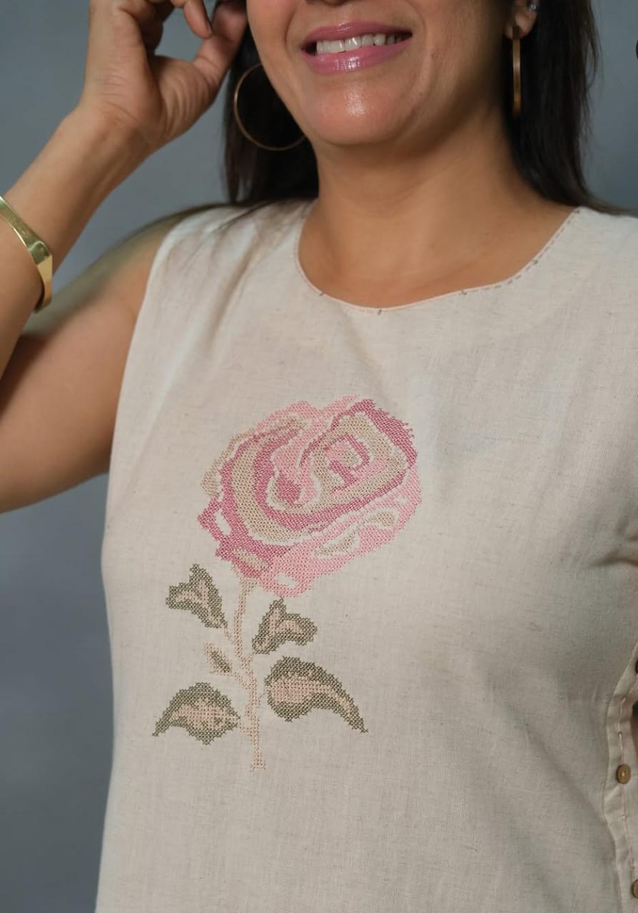 Elegant Cotton Embroidered Kurta Set for summer