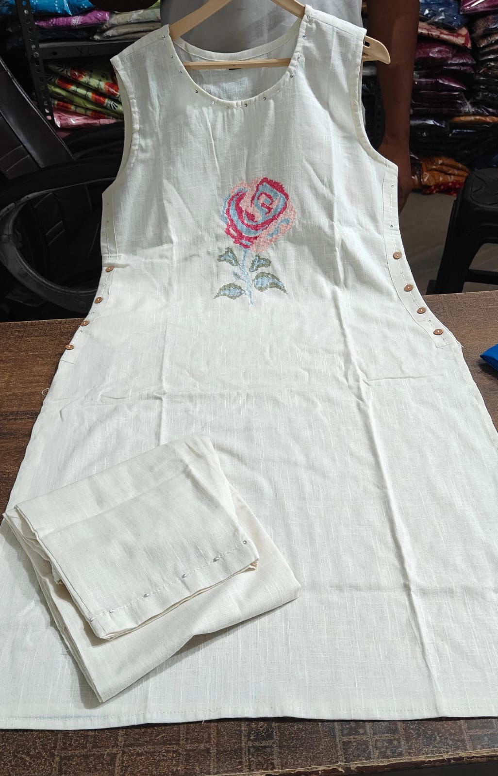 Elegant Cotton Embroidered Kurta Set for summer