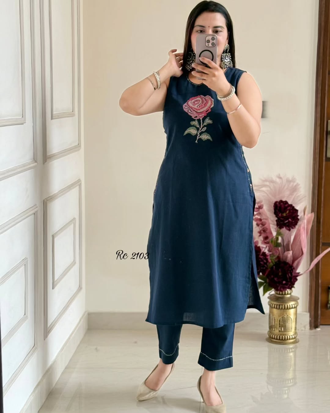 Elegant Cotton Embroidered Kurta Set for summer