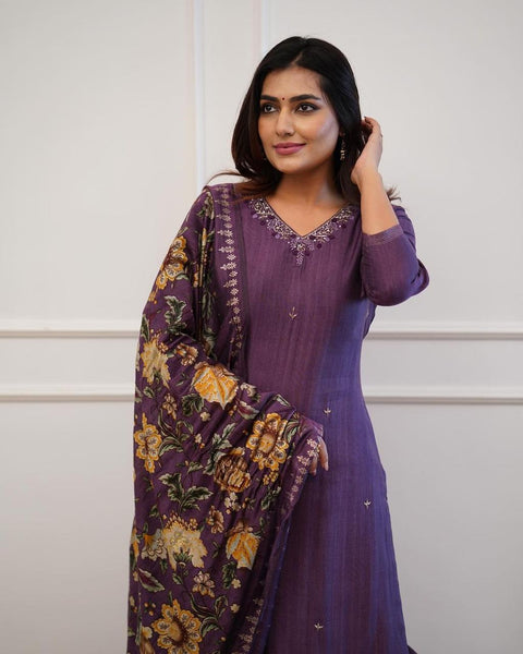 Indian Women's Cotton Flex Embroidery Kurta Set