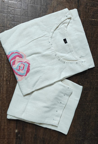 Elegant Cotton Embroidered Kurta Set for summer