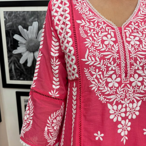 Cotton Embroidery Kurta Pant With Dupatta Set For Women's