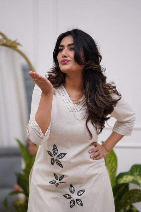 Cotton Flex Trending Kurti And Pant Set For Women's