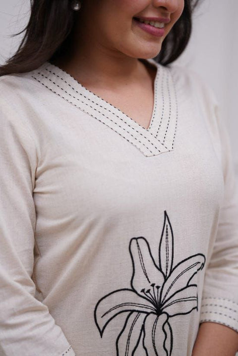 Cotton Flex Trending Kurti And Pant Set For Women's