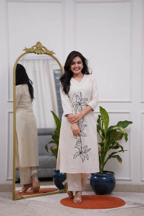 Cotton Flex Trending Kurti And Pant Set For Women's