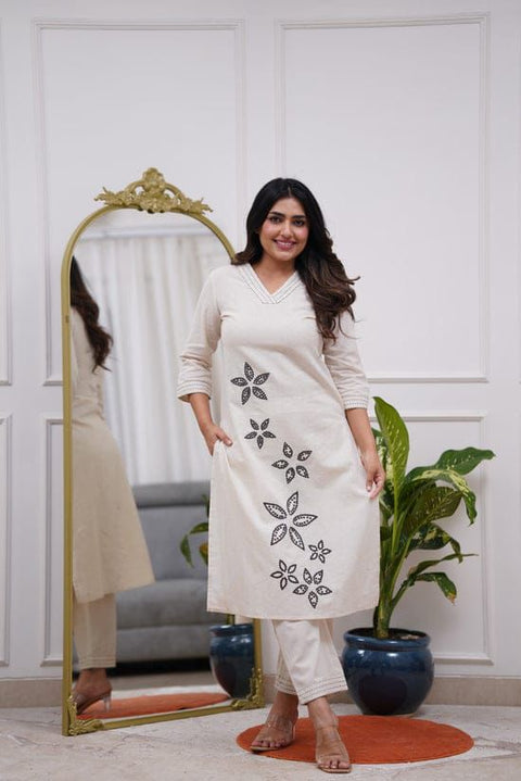 Cotton Flex Trending Kurti And Pant Set For Women's