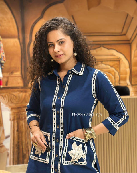 Cotton Women's New Kurti And Pant Set For Ethenic Wear