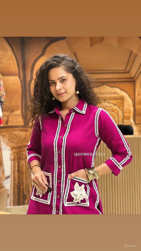 Cotton Women's New Kurti And Pant Set For Ethenic Wear