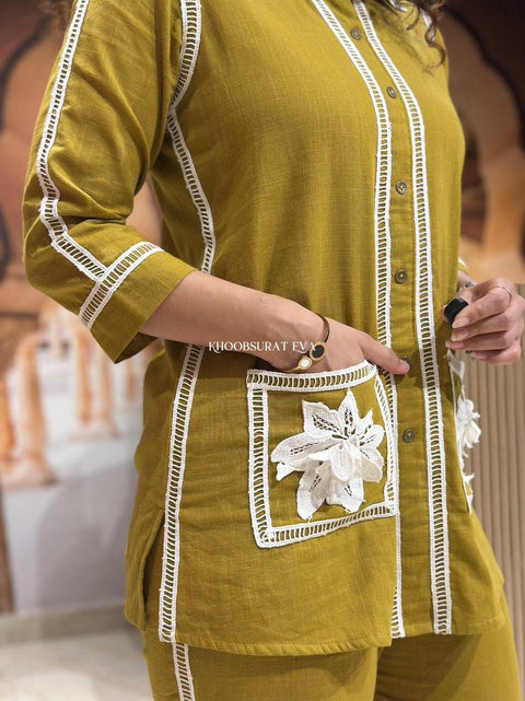 Cotton Women's New Kurti And Pant Set For Ethenic Wear