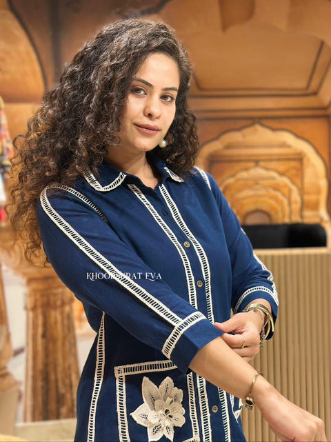 Cotton Women's New Kurti And Pant Set For Ethenic Wear