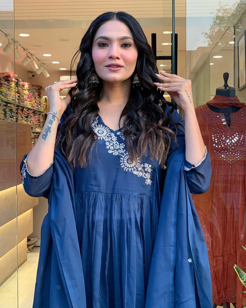 Beautiful Embroidery Work Kurta Set For Indian Women's